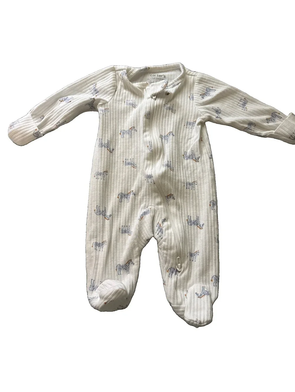 Baby Boys Girls Carter's Set Of 3 Teal Penguin, Airplanes, Zebra Sz NB to 3 Mo.